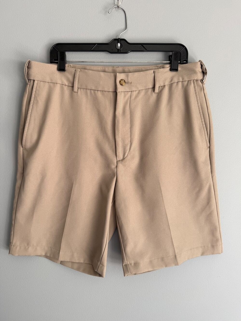 PGA Tour Men's Size 36 Khaki Golf Shorts Flat Front Preppy Sporty Chic Classic